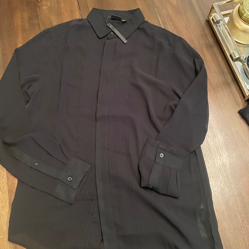 NEW WITH TAGS - ASOS- sheer longsleeve button up